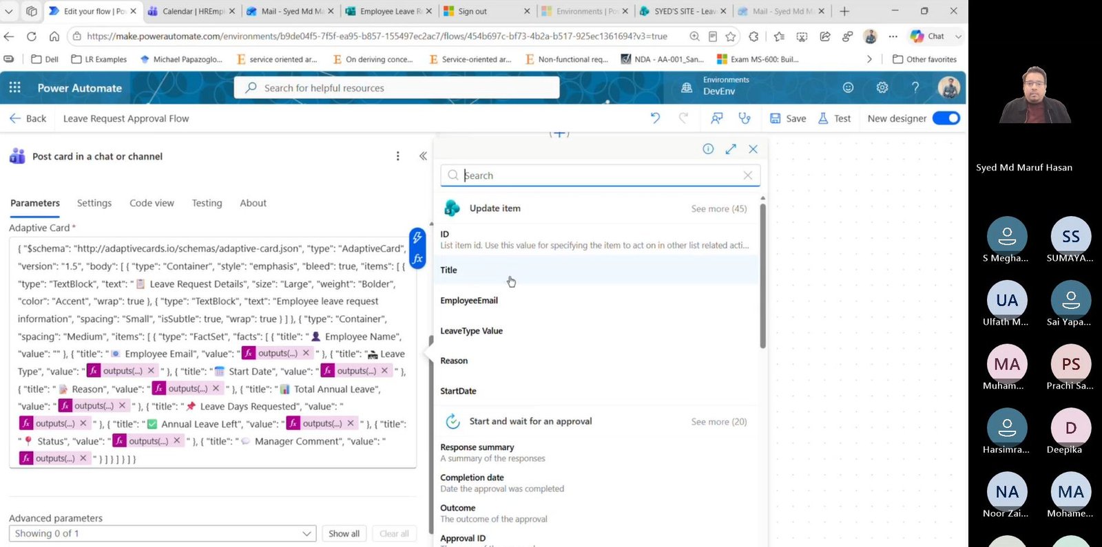 Adaptive Card in Microsoft Teams approval flow